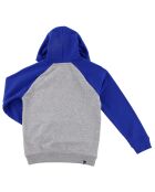 Sweat à capuche bicolore Logo bleu/gris